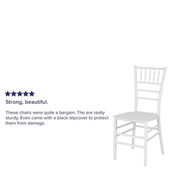 HERCULES Series White Resin Stacking Chiavari Chair