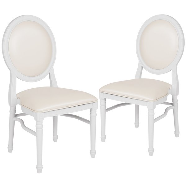White Round Back Dining Chair