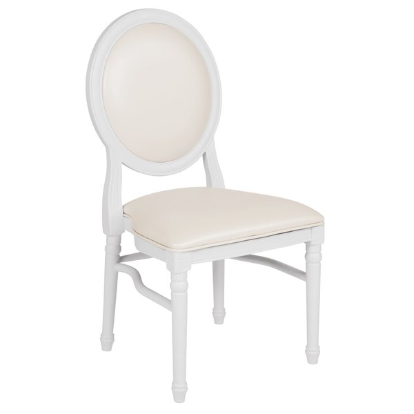 White Round Back Dining Chair