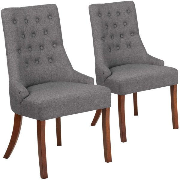 HERCULES Paddington Series Gray Fabric Tufted Chair