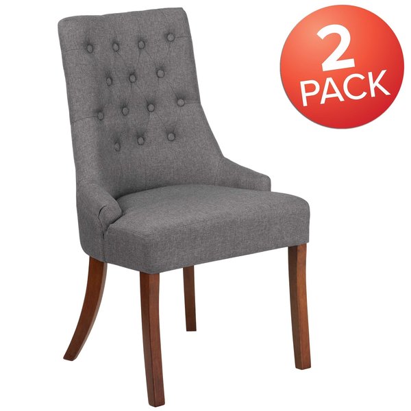HERCULES Paddington Series Gray Fabric Tufted Chair