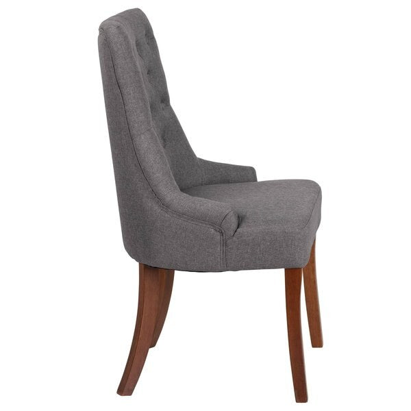 HERCULES Paddington Series Gray Fabric Tufted Chair