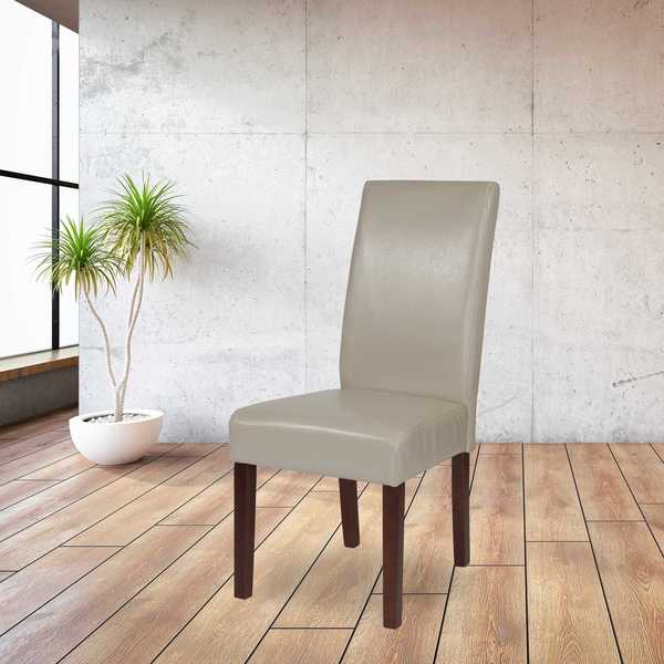 Greenwich Series Beige Leather Parsons Chair