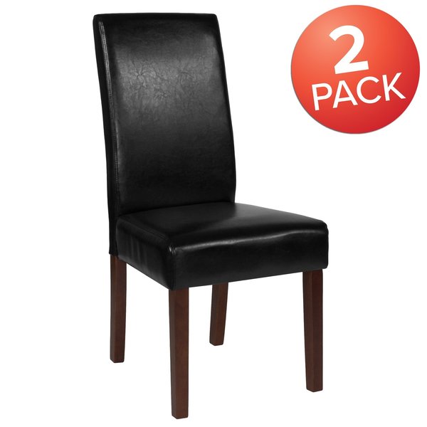 Greenwich Series Black Leather Parsons Chair