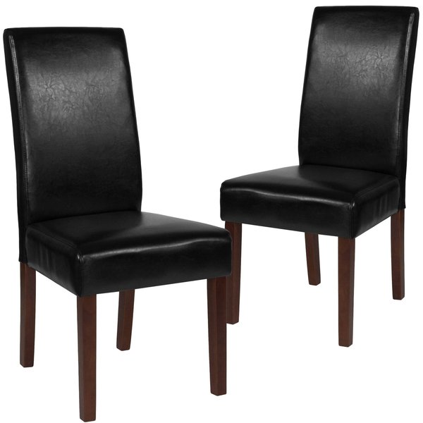 Greenwich Series Black Leather Parsons Chair