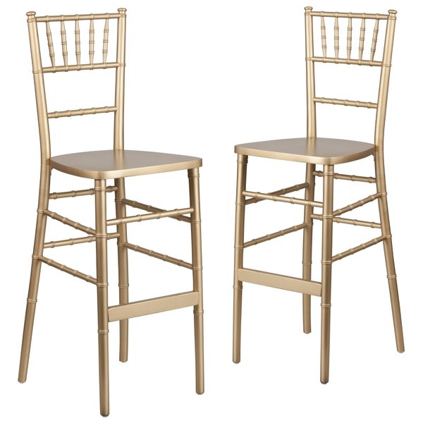 HERCULES Series Gold Wood Chiavari Barstool