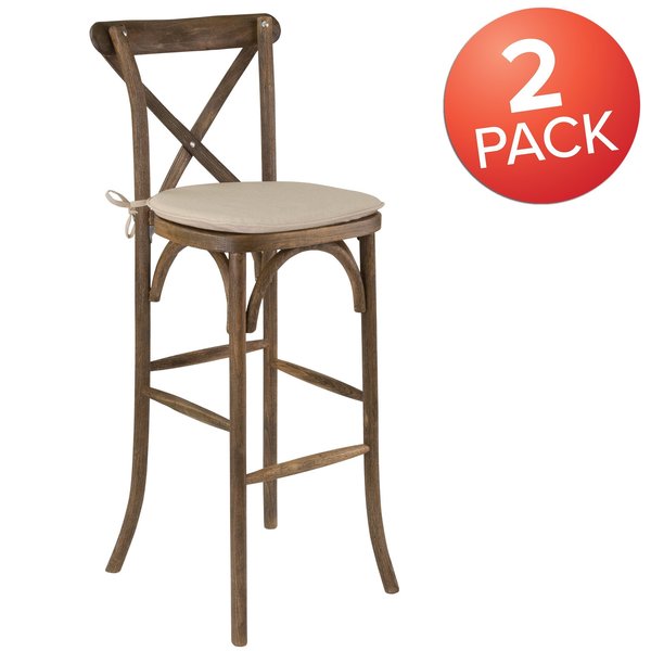 Antique Cross Back Barstool