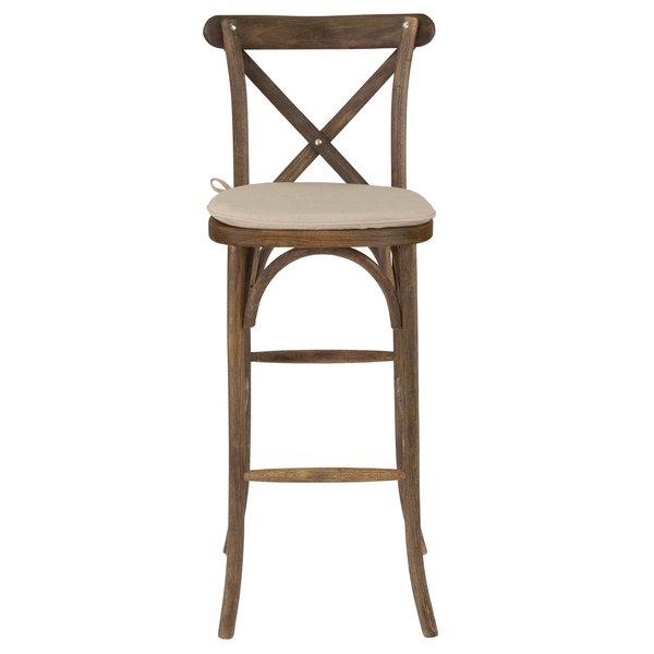Antique Cross Back Barstool