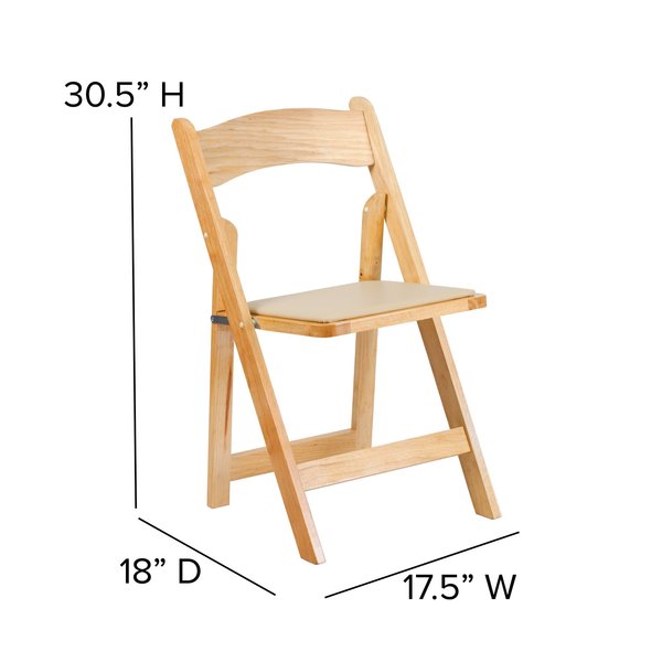 Natural Wood Folding Chair