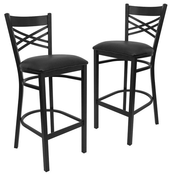 Black X Stool-Black Seat