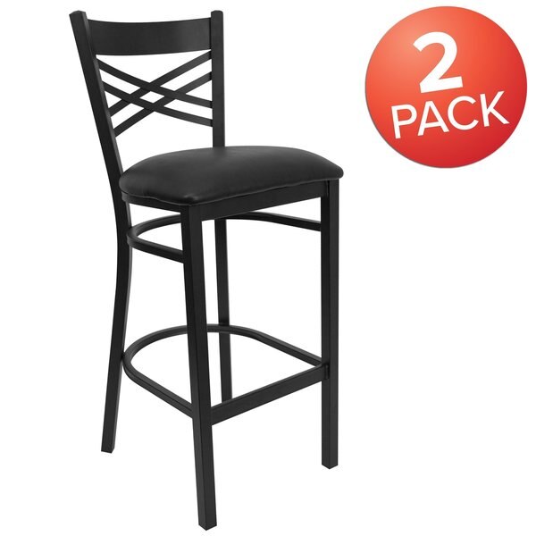 Black X Stool-Black Seat