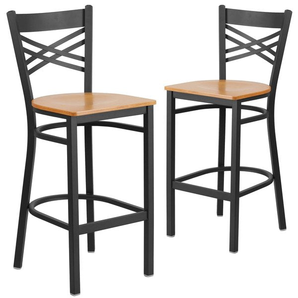 Black X Stool-Nat Seat