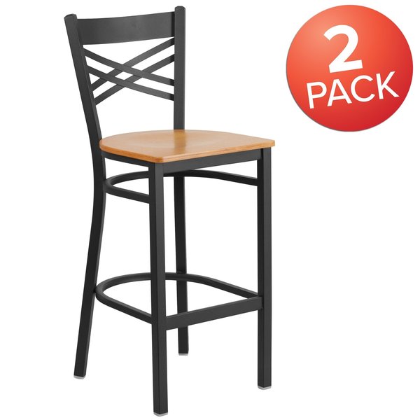 Black X Stool-Nat Seat