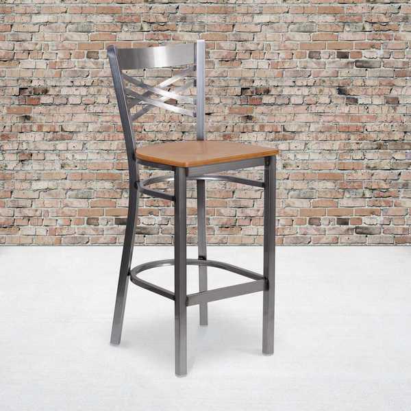 Clear X Stool-Nat Seat