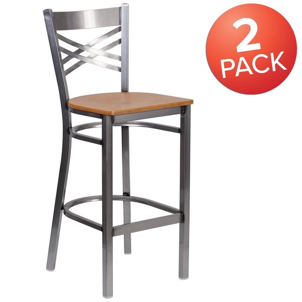 Clear X Stool-Nat Seat