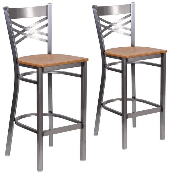 Clear X Stool-Nat Seat