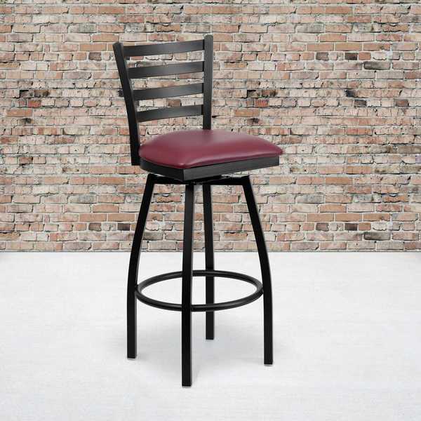 Black Ladder Stool-Burg Seat