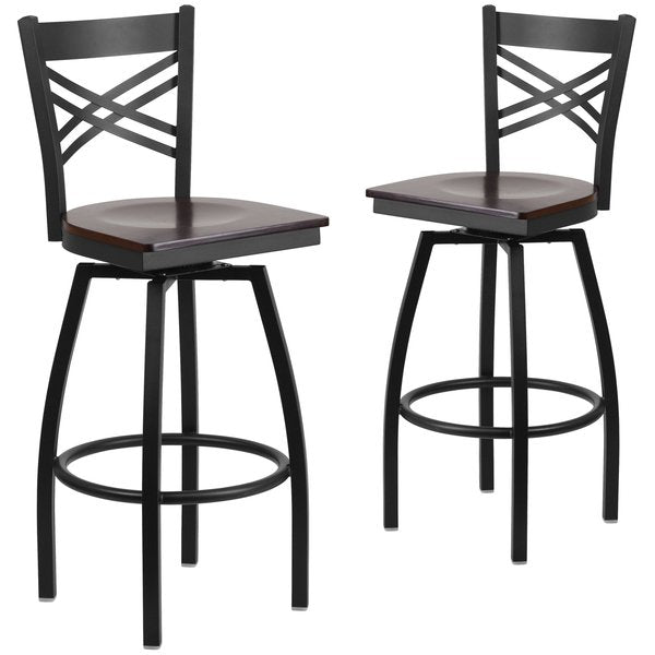 Black X Swivel Stool-Wal Seat
