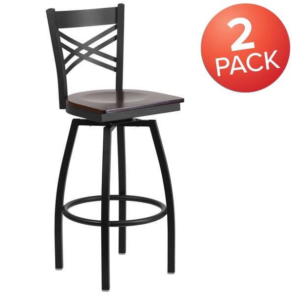Black X Swivel Stool-Wal Seat