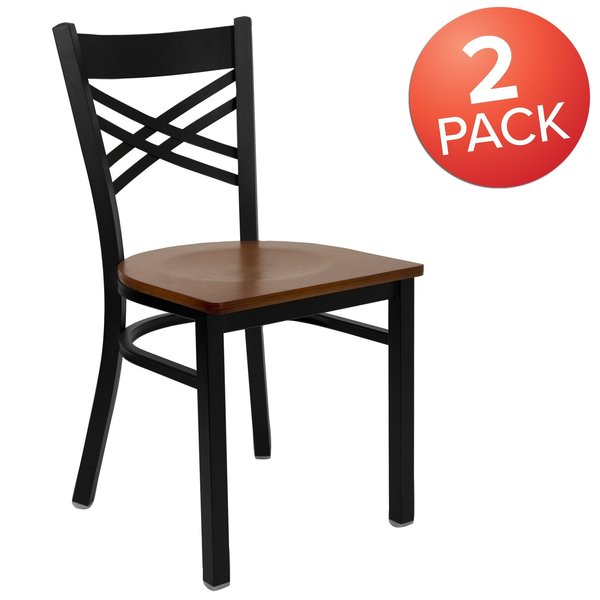 Black X Chair-Cherry Seat