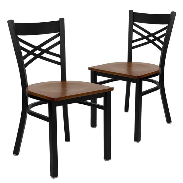 Black X Chair-Cherry Seat