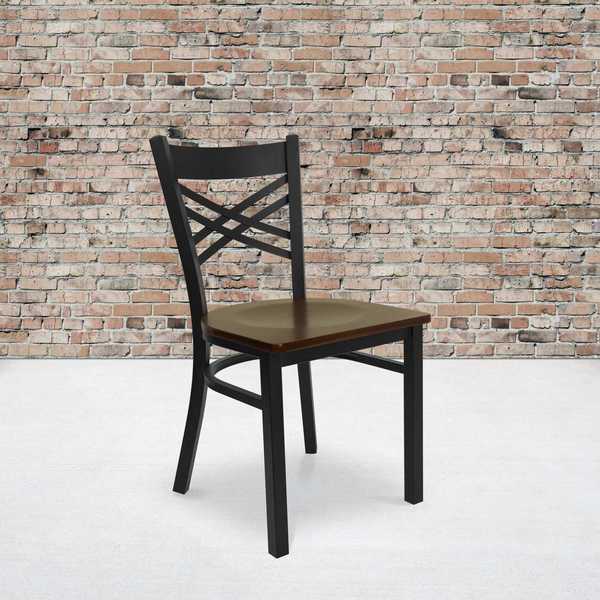 Black X Chair-Mah Seat