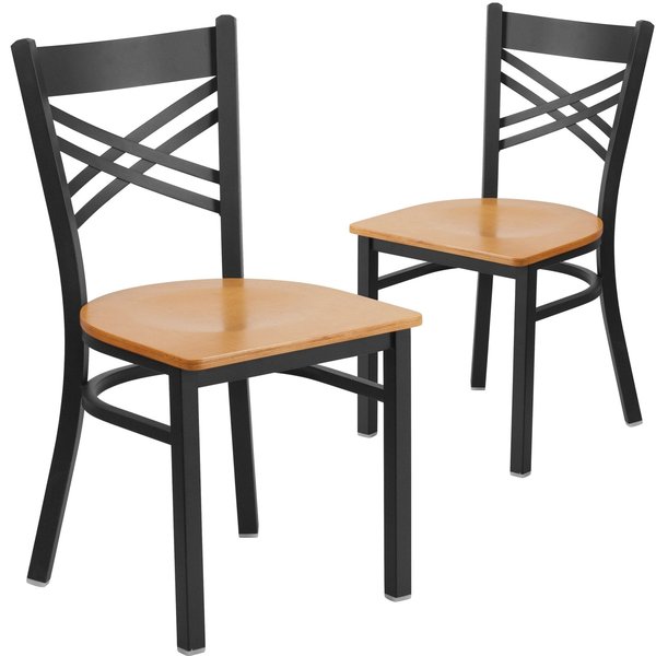Black X Chair-Nat Seat