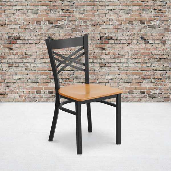 Black X Chair-Nat Seat