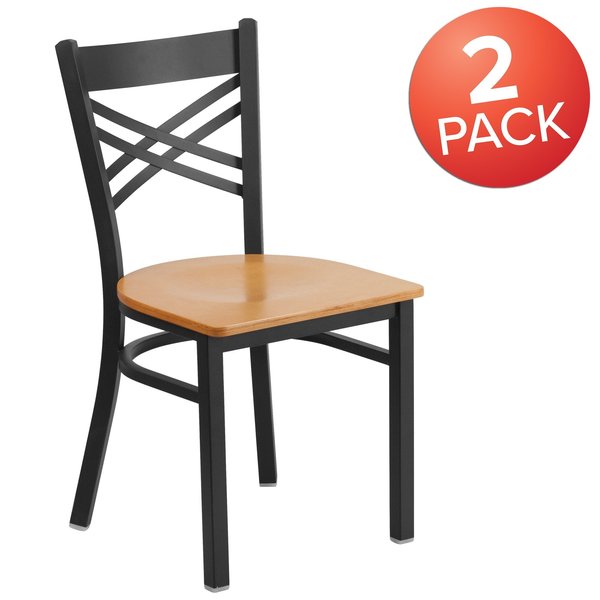 Black X Chair-Nat Seat
