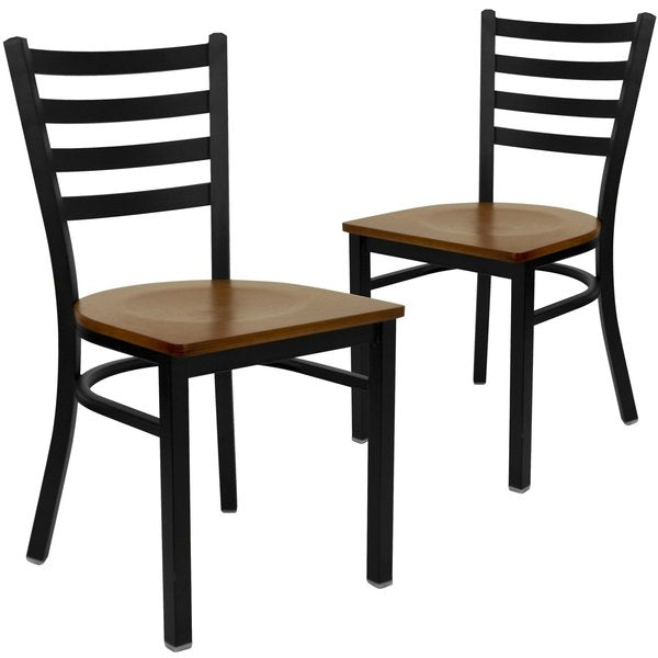 Black Ladder Chair-Cherry Seat