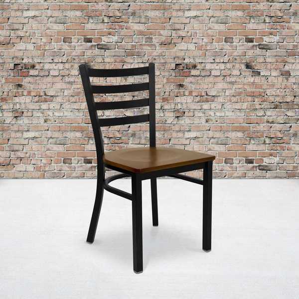 Black Ladder Chair-Cherry Seat