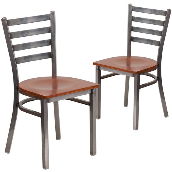 Clear Ladder Chair-Cherry Seat