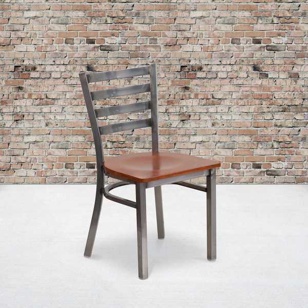 Clear Ladder Chair-Cherry Seat