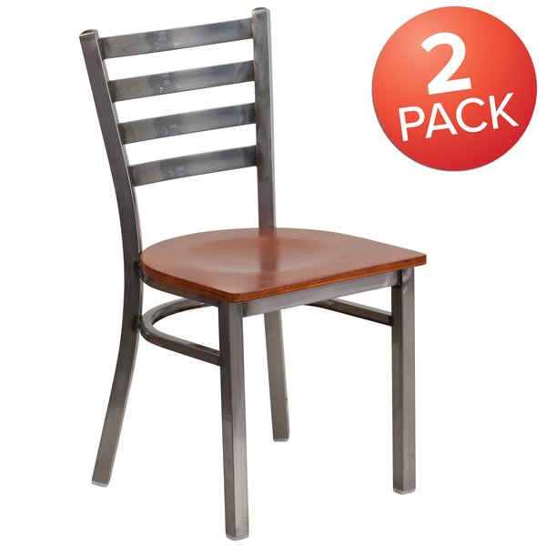 Clear Ladder Chair-Cherry Seat