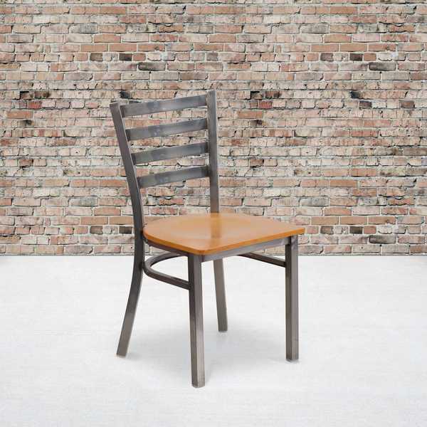 Clear Ladder Chair-Nat Seat