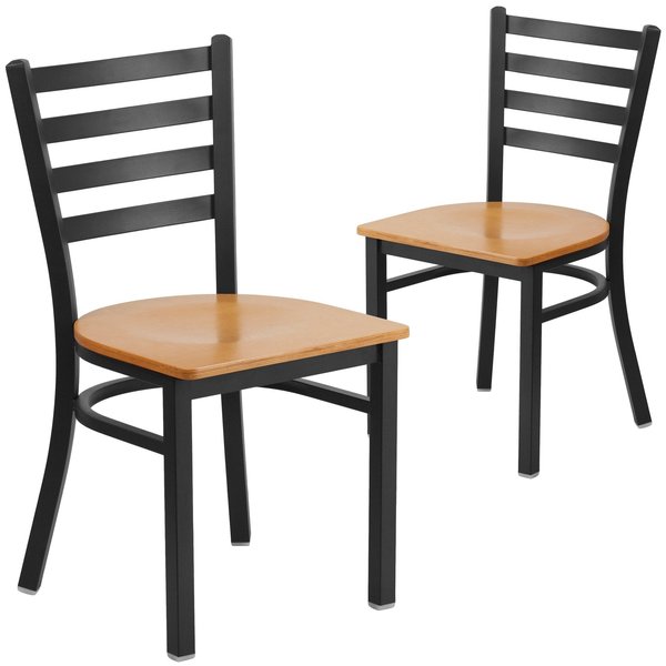 Black Ladder Chair-Nat Seat