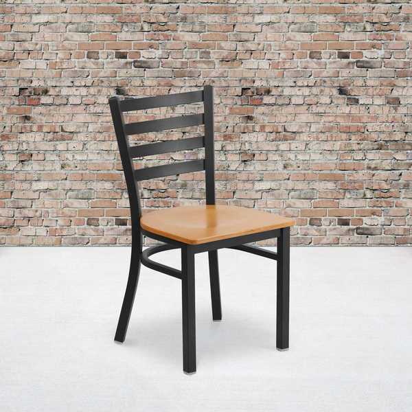 Black Ladder Chair-Nat Seat