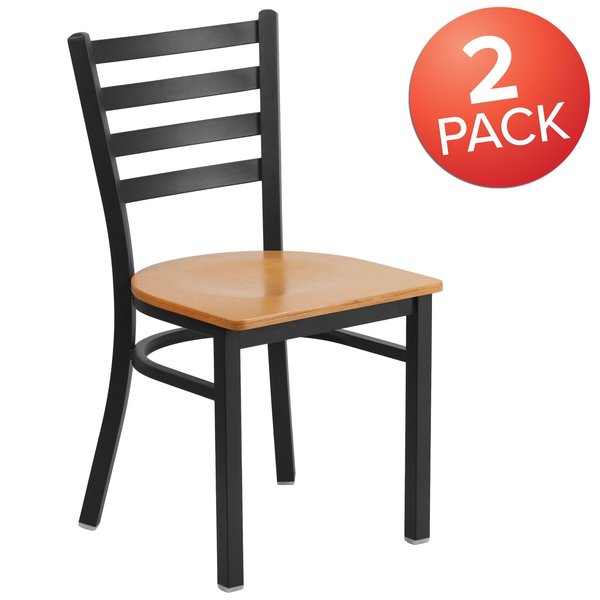 Black Ladder Chair-Nat Seat