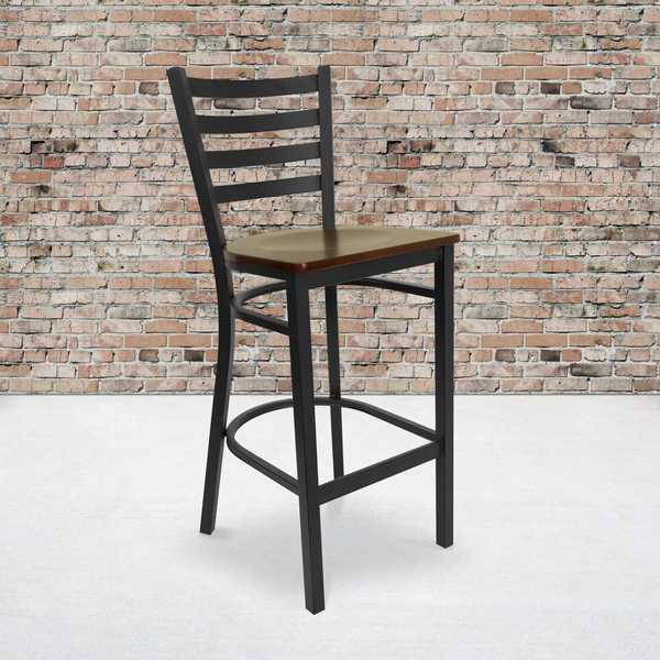 Black Ladder Stool-Mah Seat