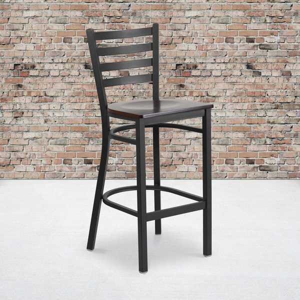 Black Ladder Stool-Wal Seat