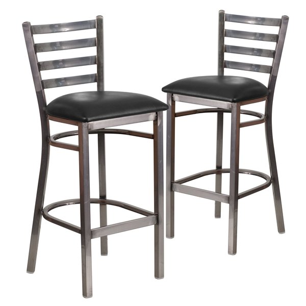 Clear Ladder Stool-Black Seat