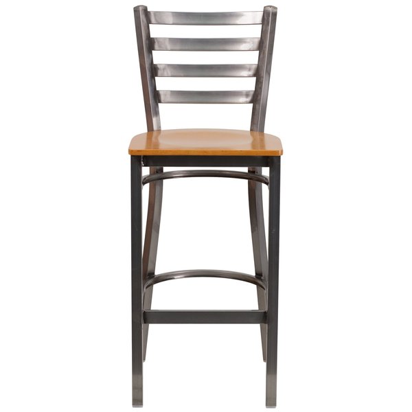 Clear Ladder Stool-Nat Seat