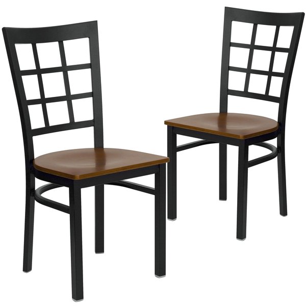 Black Window Chair-Cherry Seat