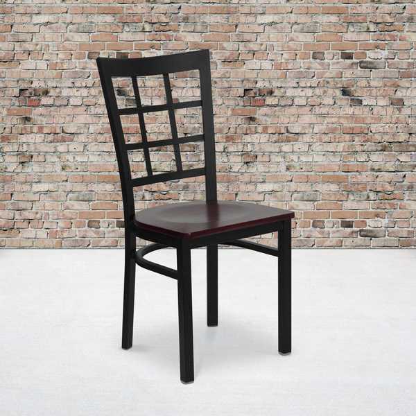 Black Window Chair-Mah Seat