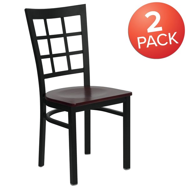 Black Window Chair-Mah Seat