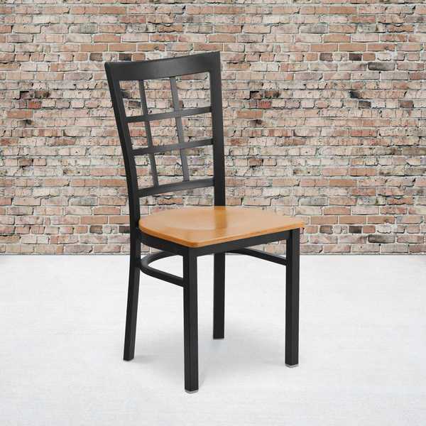 Black Window Chair-Nat Seat