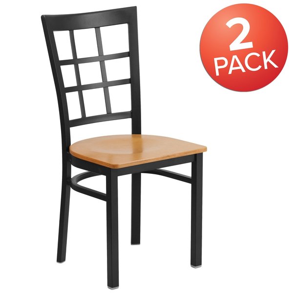 Black Window Chair-Nat Seat