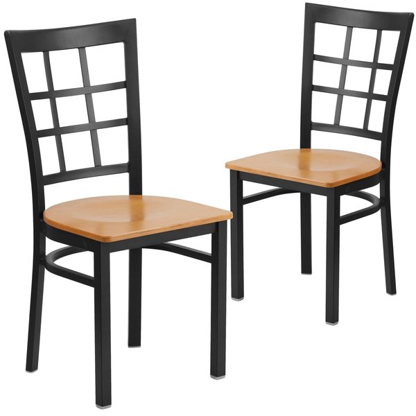 Black Window Chair-Nat Seat