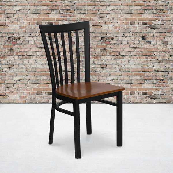Black School Chair-Cherry Seat