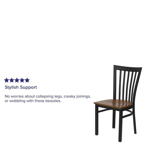 Black School Chair-Cherry Seat